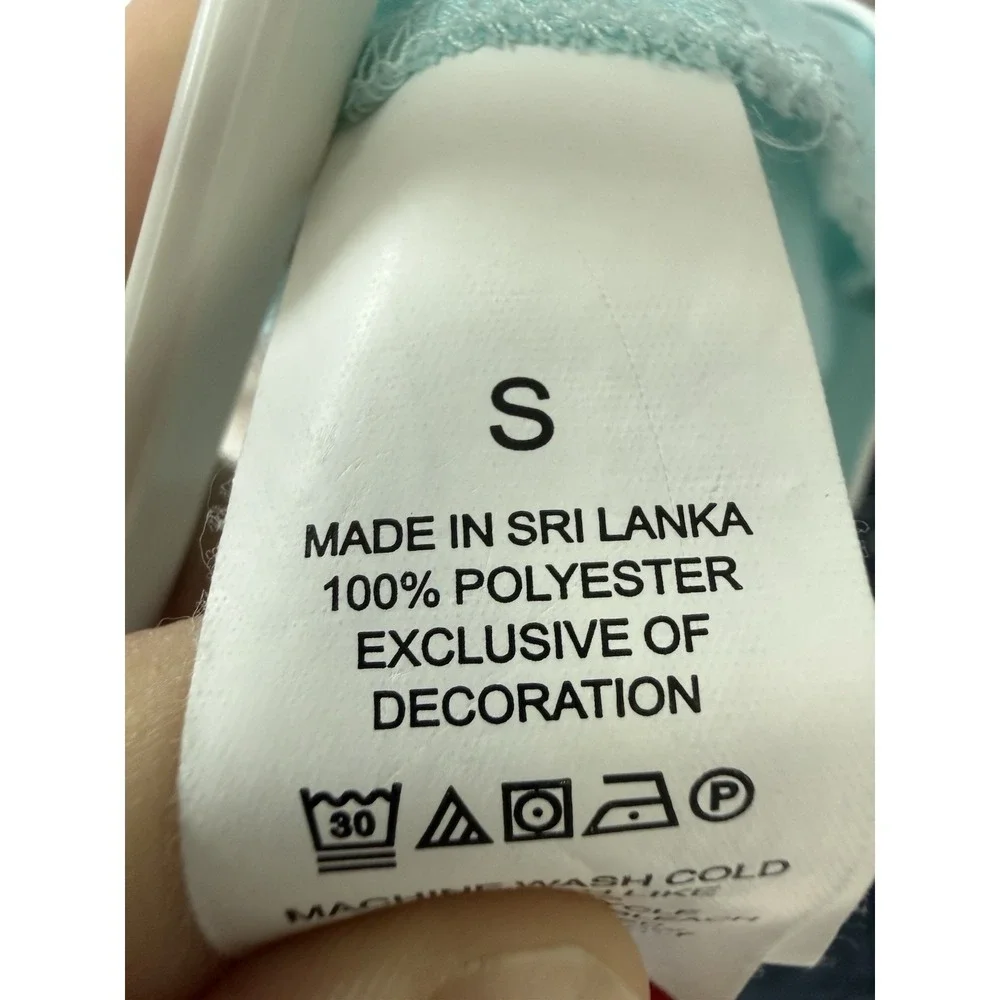 Kate Spade New York Blue Satin Bridal Chemise Nightgown Lace Detail Size Small